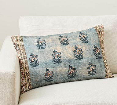 Dara Floral Printed Lumbar Pillow | Pottery Barn (US)