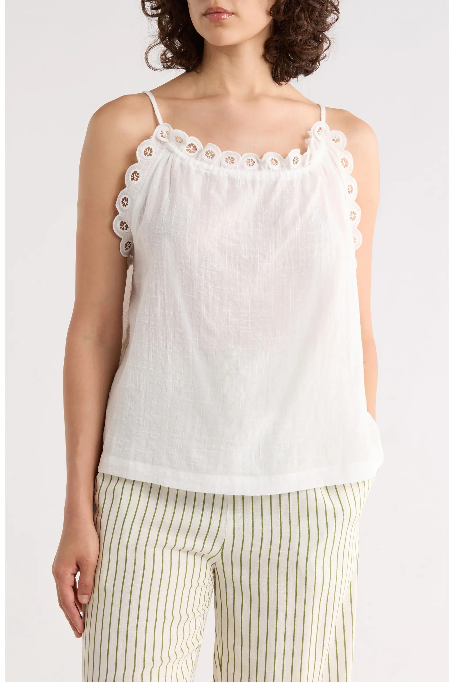 Embroidered Eyelet Lace Halter Neck Crop Tank (Women) | Nordstromrack | Nordstrom Rack