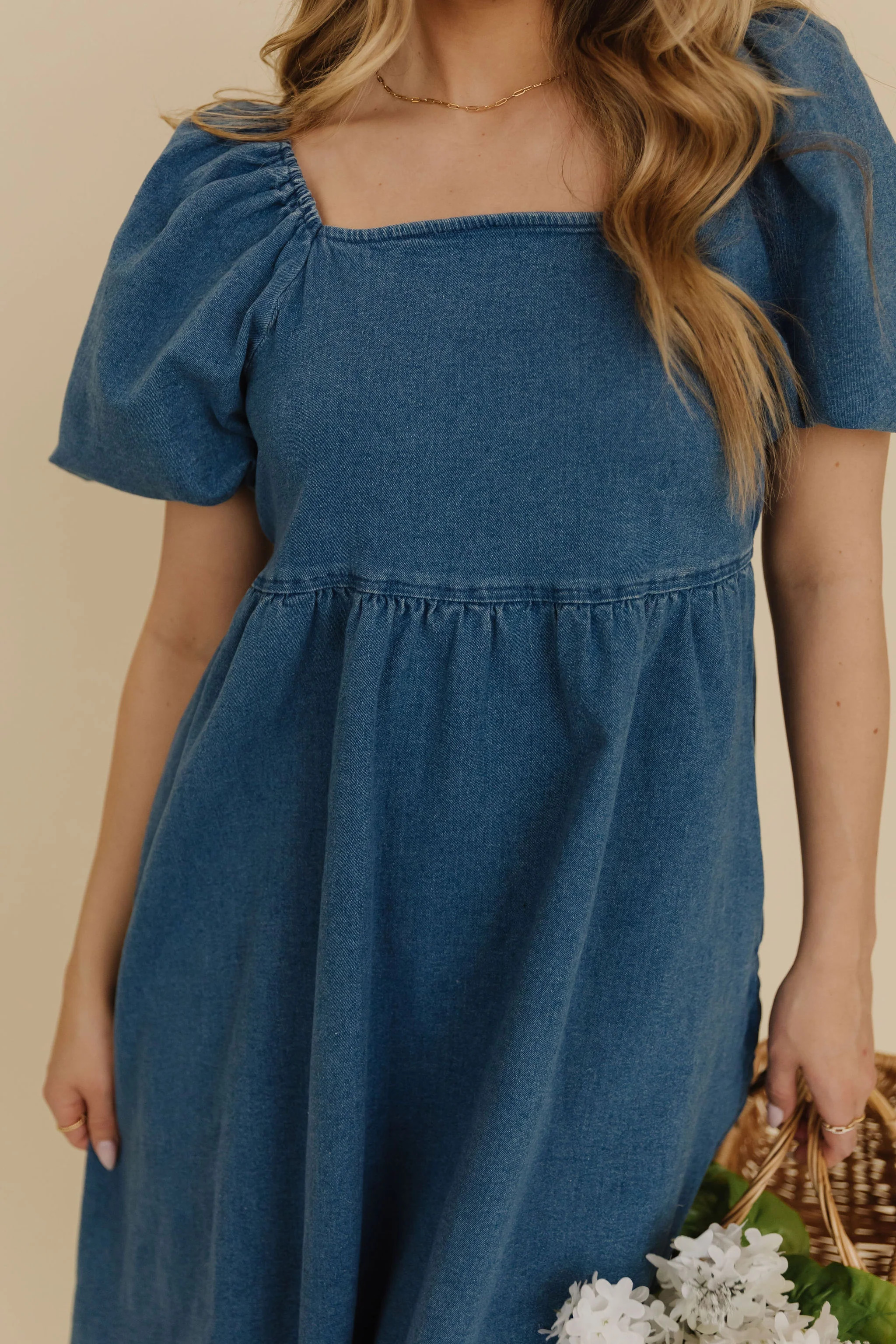 THE CAMERON MINI DRESS IN DARK DENIM | Pink Desert