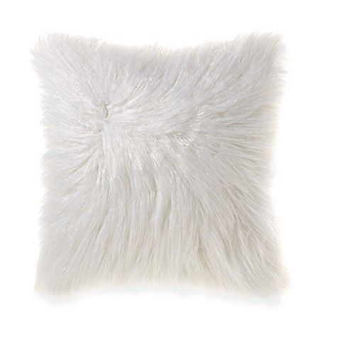 Flokati Faux Fur 18-Inch Square Throw Pillow | Bed Bath & Beyond