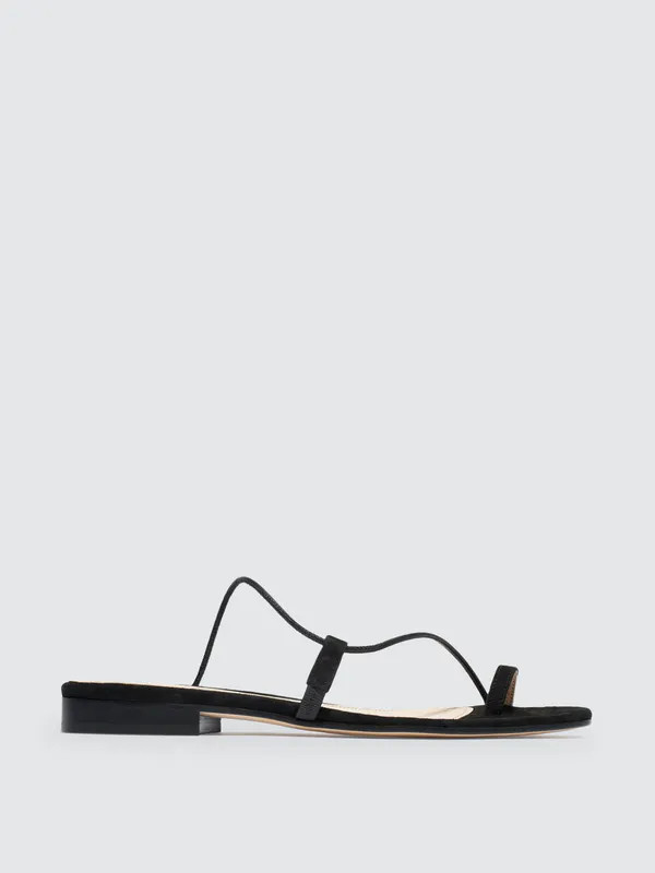 Emme Parsons Susan Slide in Black Suede - Black - 37 | Verishop