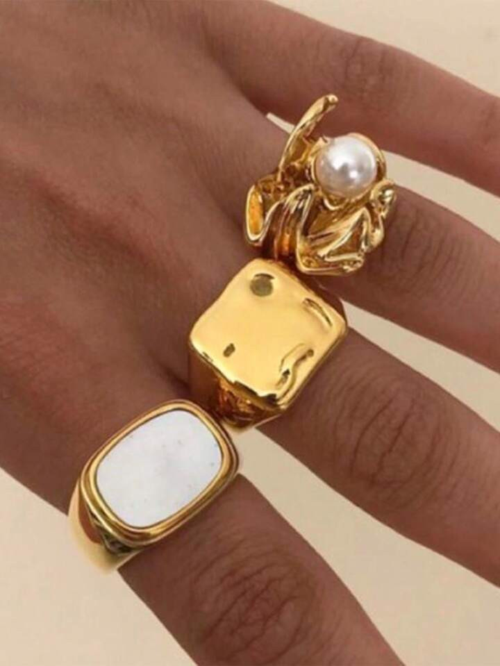 3pcs Retro Fashionable Multi-Layered Stackable Open Rings, Personalized Knuckle Ring Set, Suitabl... | SHEIN
