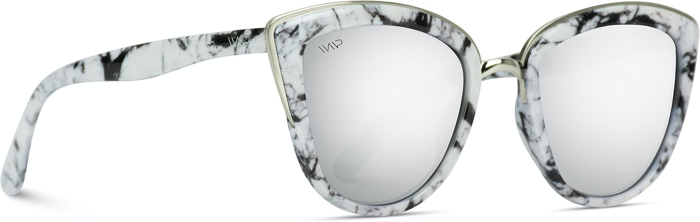 Womens Cat Eye Mirrored Reflective Lenses Oversized Cateyes Sunglasses | Amazon (US)
