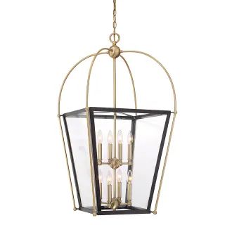 Savoy House 3-9074-8-79 English Bronze / Warm Brass Dunbar 8 Light 20" Wide Pendant with Clear Gl... | Build.com, Inc.