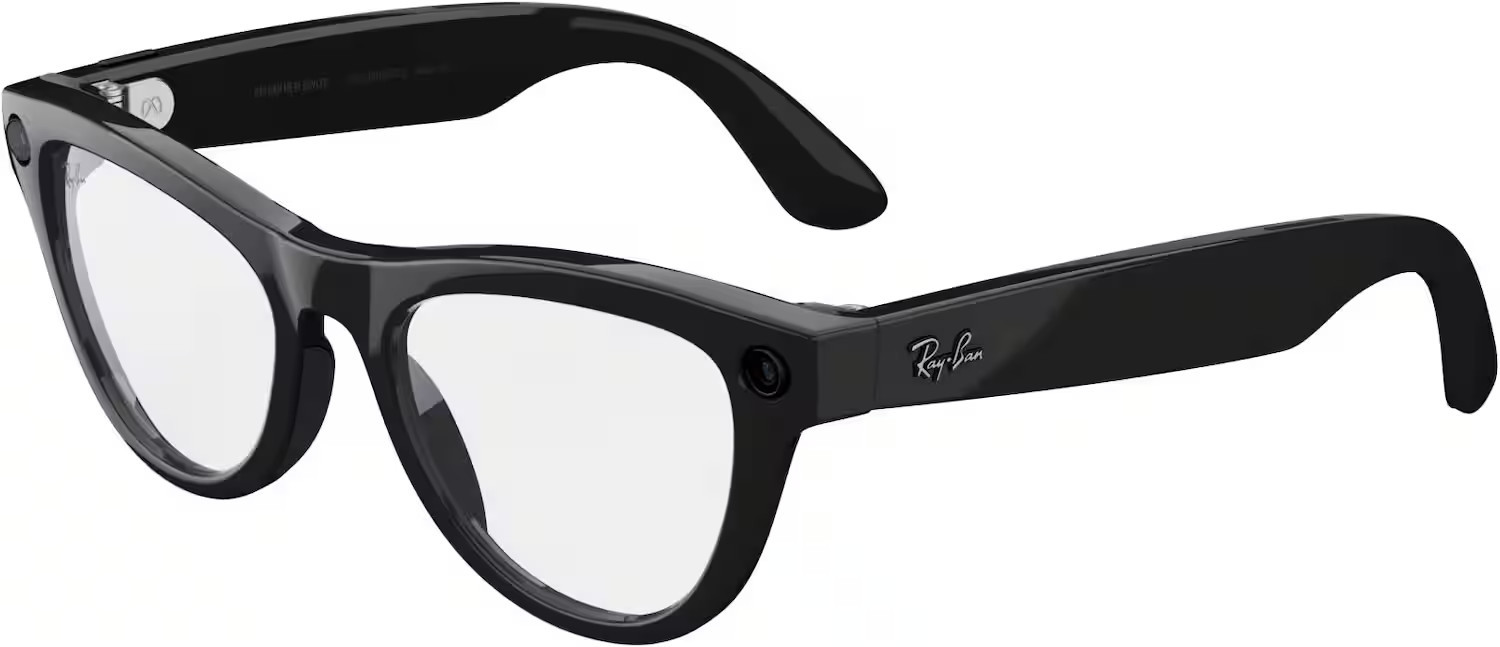 Ray-Ban Meta - Skyler (Gen 1) glasses with Meta AI, Audio, Photo, Video Compatability - Clear Lenses - Shiny Black | Best Buy U.S.