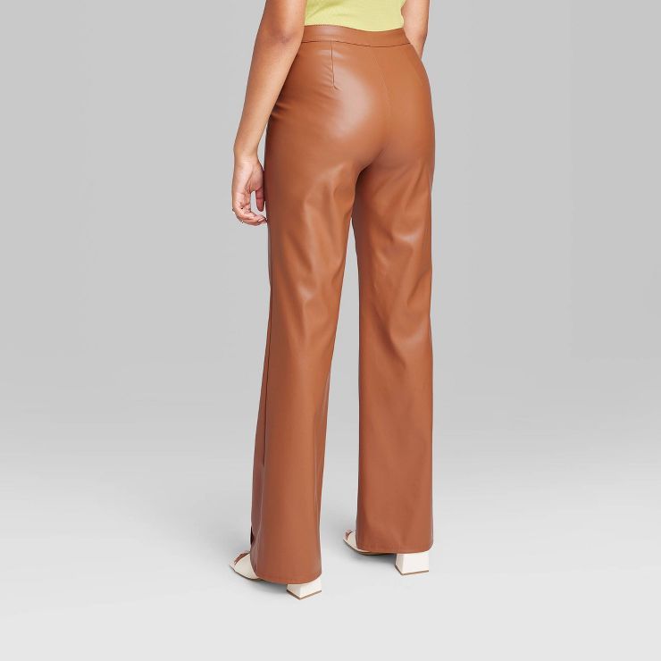 Women's High-Rise Faux Leather Flare Pants - Wild Fable™ | Target