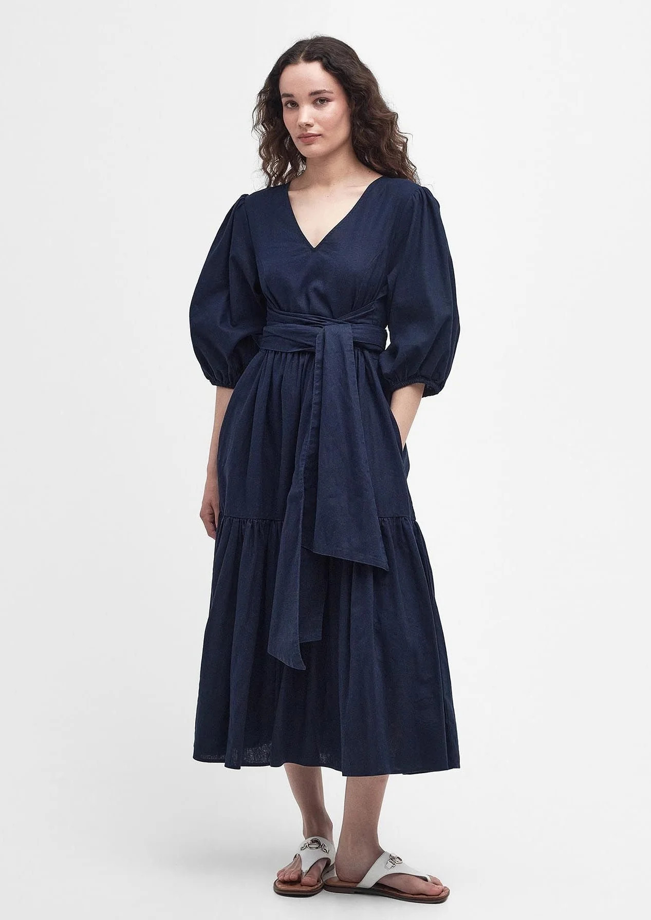 Barbour Annie Navy LInen Dress | Four and Twenty Sailors