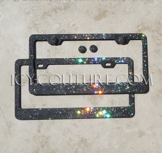 Black Diamond on Black Swarovski Crystal BLING License Plate | Etsy | Etsy (US)