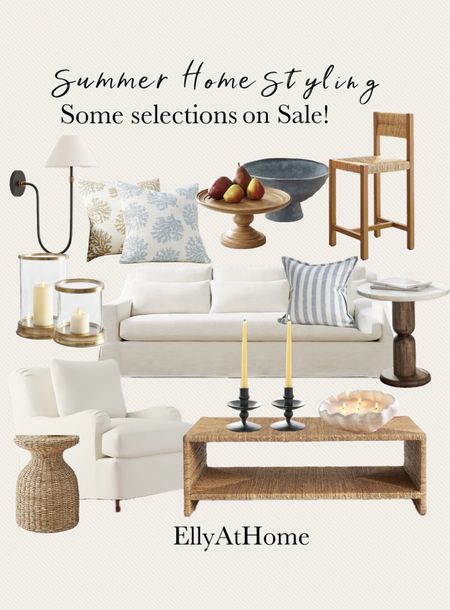 Spring to summer home styling at Pottery Barn. Shop neutral sofa, accent chair, Malibu kitchen counter stool, coastal side table, wood with marble side table, glass coffee table, sconce, candleholders in sale, clam shell candle. Coastal throw pillows, hurricane candleholders, bowls. Some selections on sale. Free shipping. 


#LTKHome #LTKSaleAlert #LTKFindsUnder50