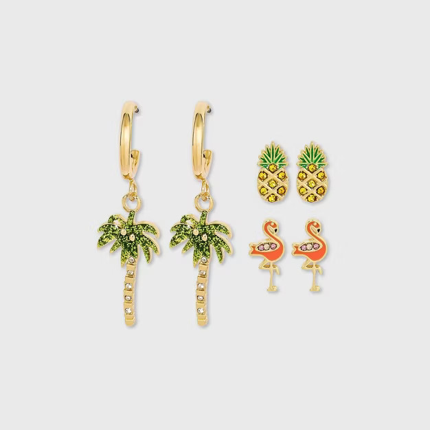 SUGARFIX by BaubleBar 'At the Beach' Stud Earring Set 3pc - Green | Target