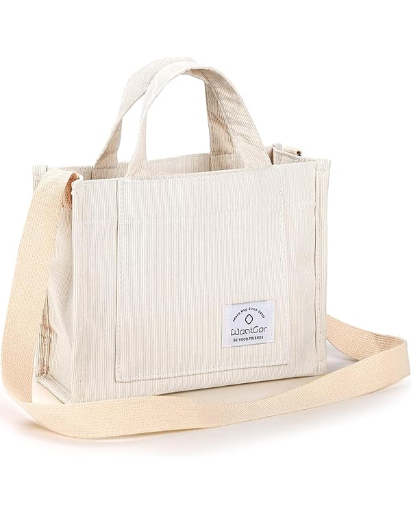 WantGor Tote Bag for Women, Corduroy Crossbody Bags Shoulder Handbag Small Satchel Hobo Bag Purse | Amazon (US)