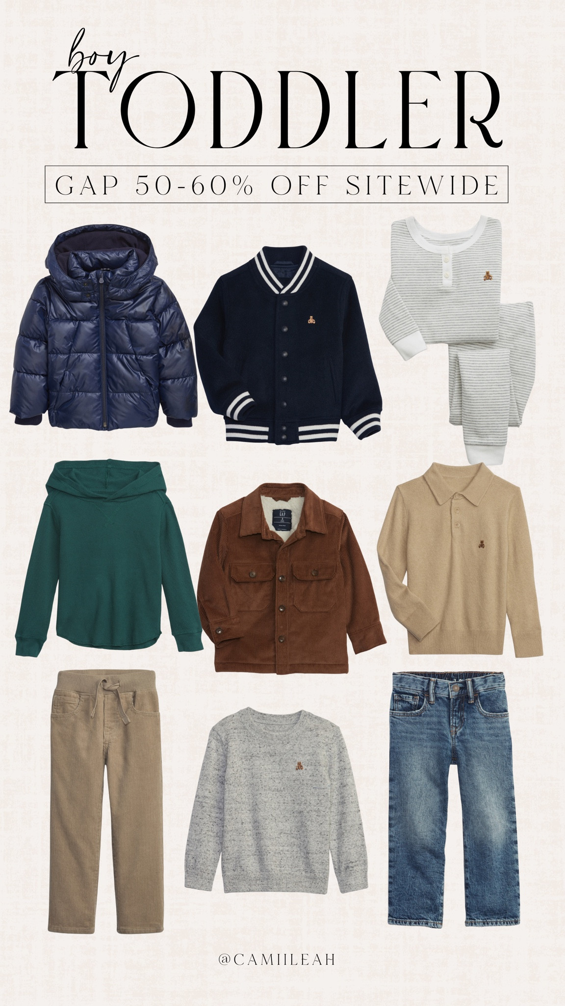 Toddler boy gap finds for cyber week 50-60% off sitewide

Toddler boy clothes, toddler gap, gift guide, gifts for toddlers, toddler jacket, toddler fall style, toddler pajamas, cyber Monday 

#LTKkids #LTKGiftGuide #LTKCyberWeek