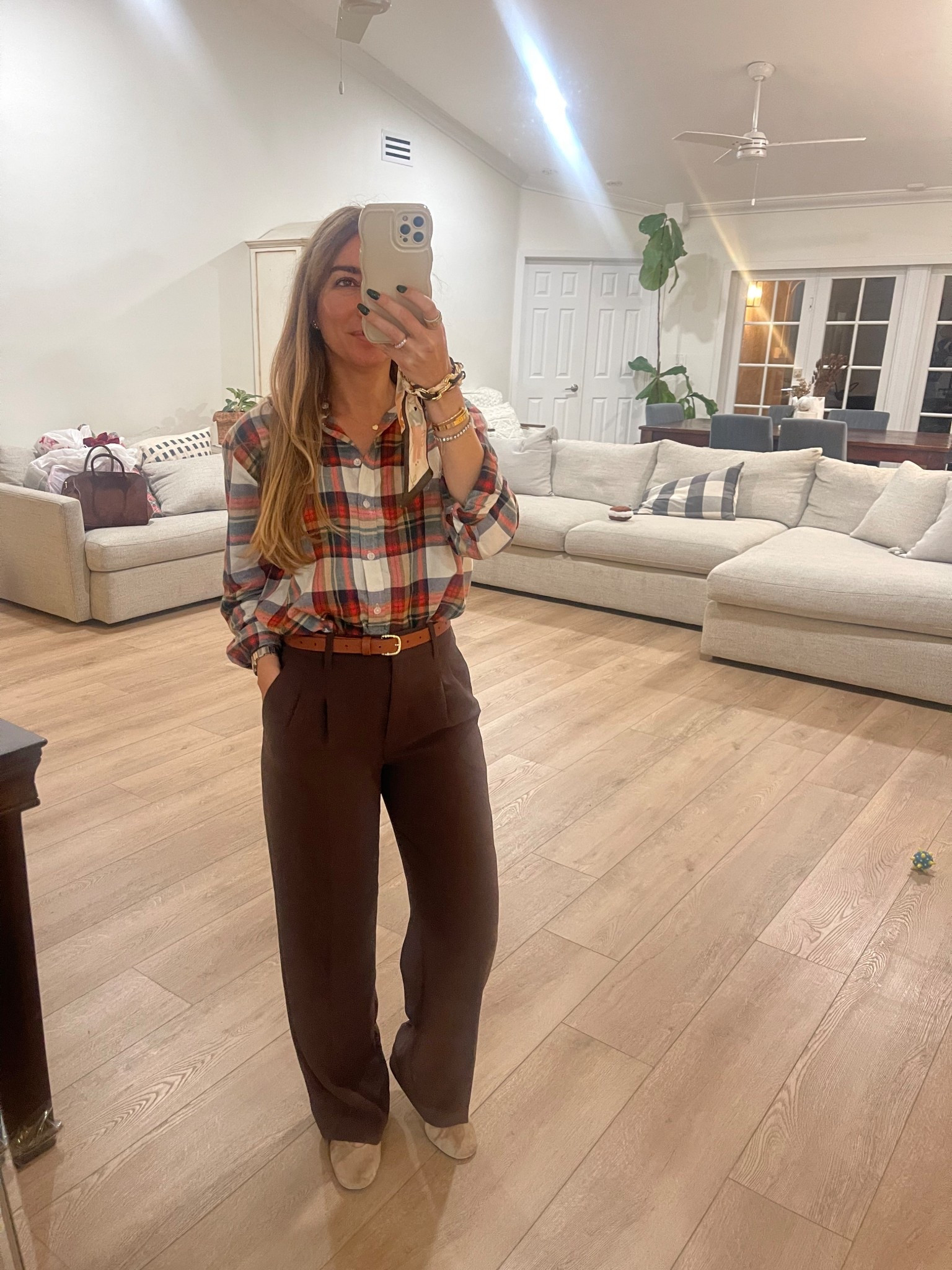 Fall plaid top on sale 
favorite Tailored pants, work pants 

#LTKSaleAlert #LTKSeasonal #LTKWorkwear