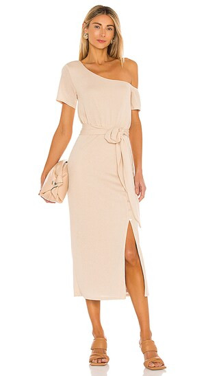 Eden Midi Dress in Natural Tan | Revolve Clothing (Global)