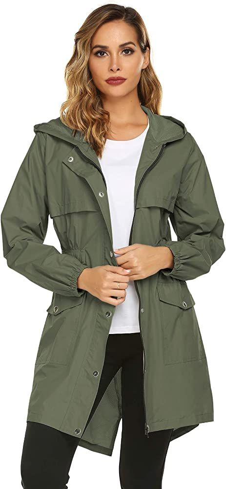 Avoogue Womens Raincoat Waterproof Rain Jacket Lightweight Packable Hooded Rain Coat Outdoor Acti... | Amazon (US)