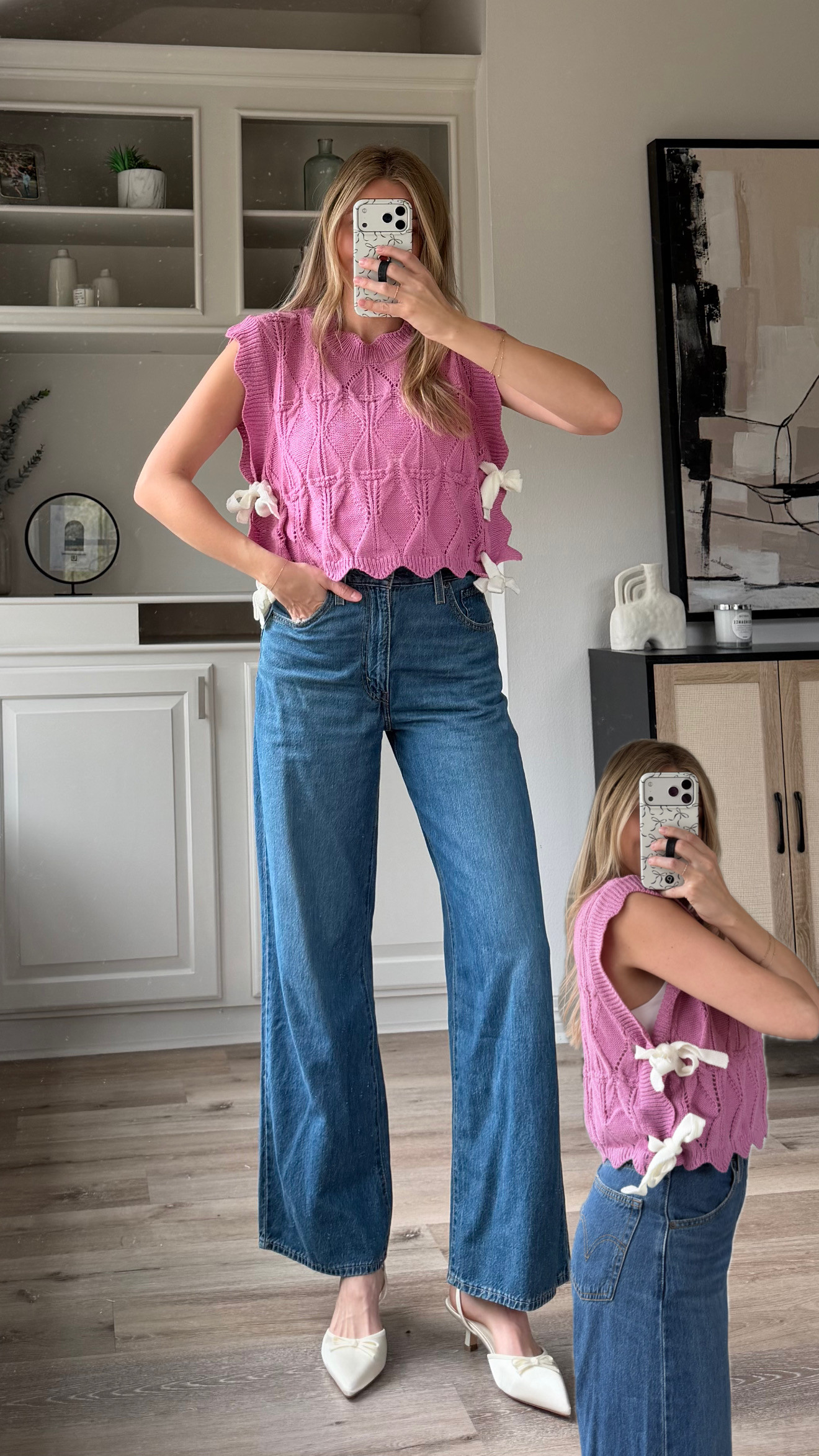 Cute bow tie sweater top - perfect for date night or Valentine's Day! Wearing small.
 

 #LTKootd #LTKFindsUnder50 #LTKFindsUnder100