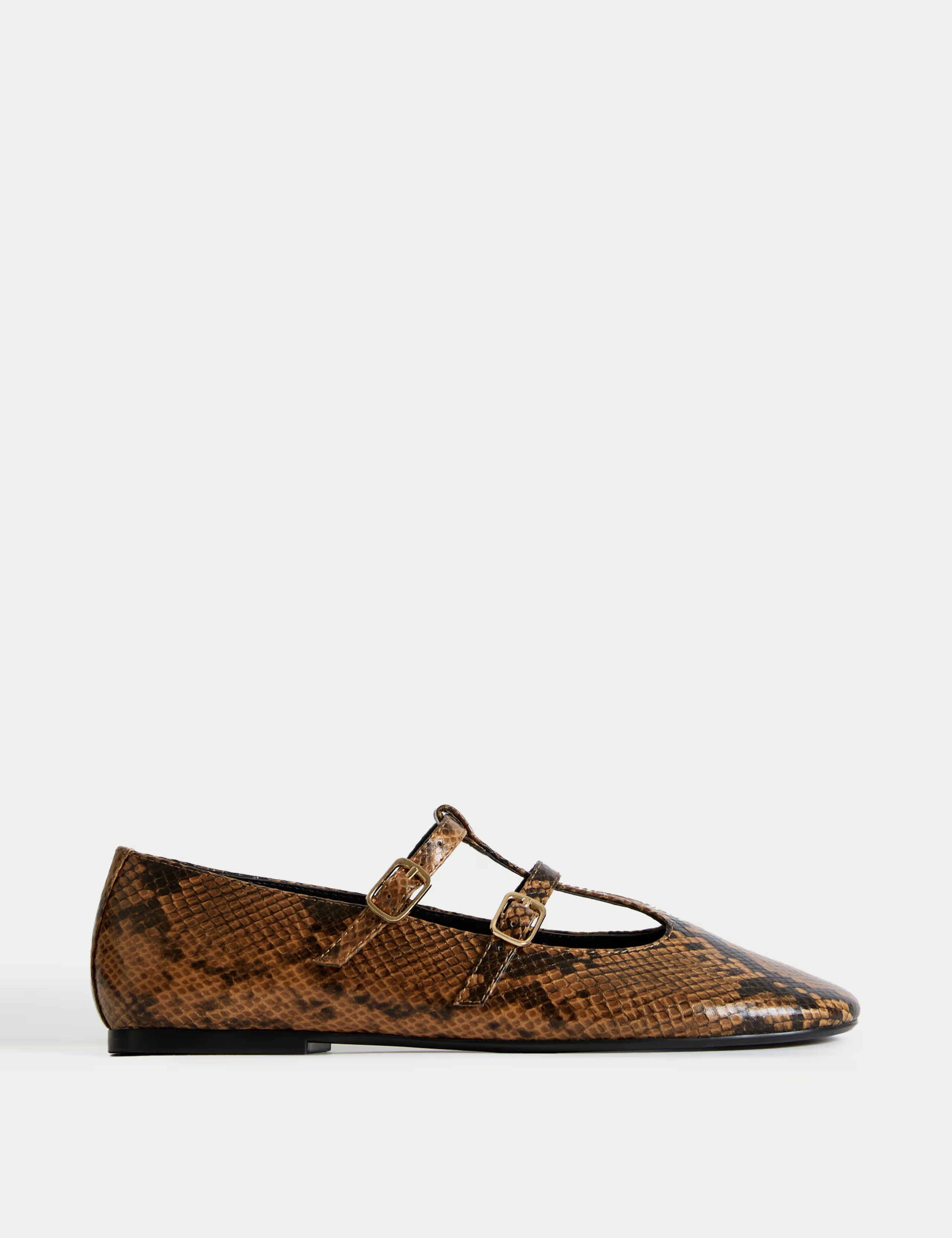 Snake Print Strappy Mary Jane Ballet Pumps | M&S | M&S | Marks & Spencer (UK)