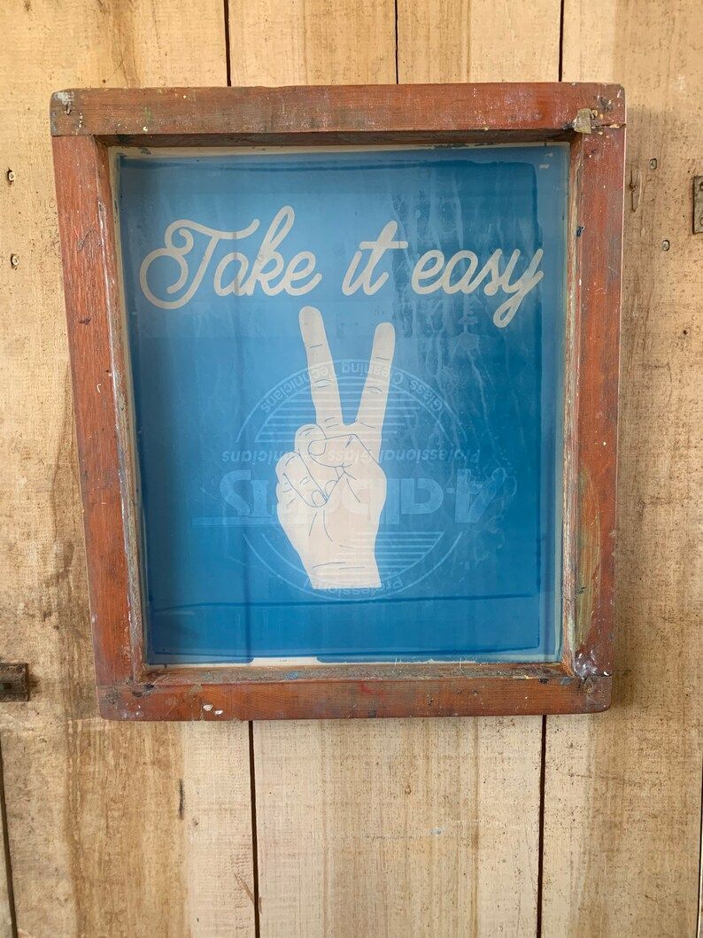 TAKE IT EASY Vintage wooden silk screen | Etsy | Etsy (US)