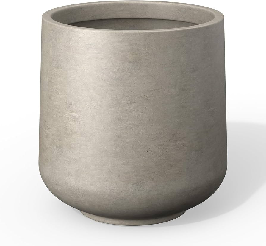Kante 11.6" Dia Round Concrete Planter, Outdoor Indoor Large Plant Pots Containers with Drainage ... | Amazon (US)