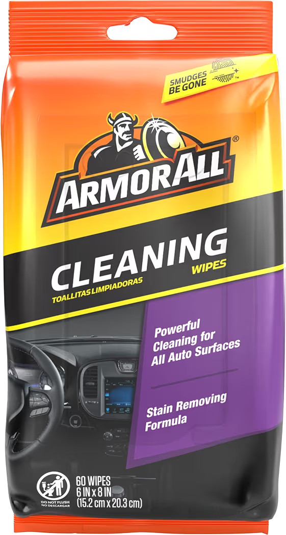 Armor All Car Interior Cleaner Wipes, Interior Cleaning Wipes for Cars, Trucks, Motorcycles, 60 E... | Amazon (US)