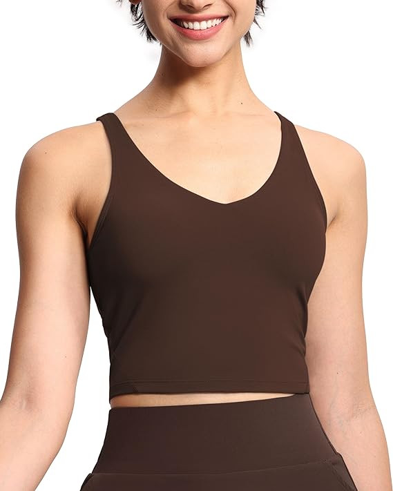 THE GYM PEOPLE Womens' Sports Bra Longline Wirefree Padded with Medium Support | Amazon (US)