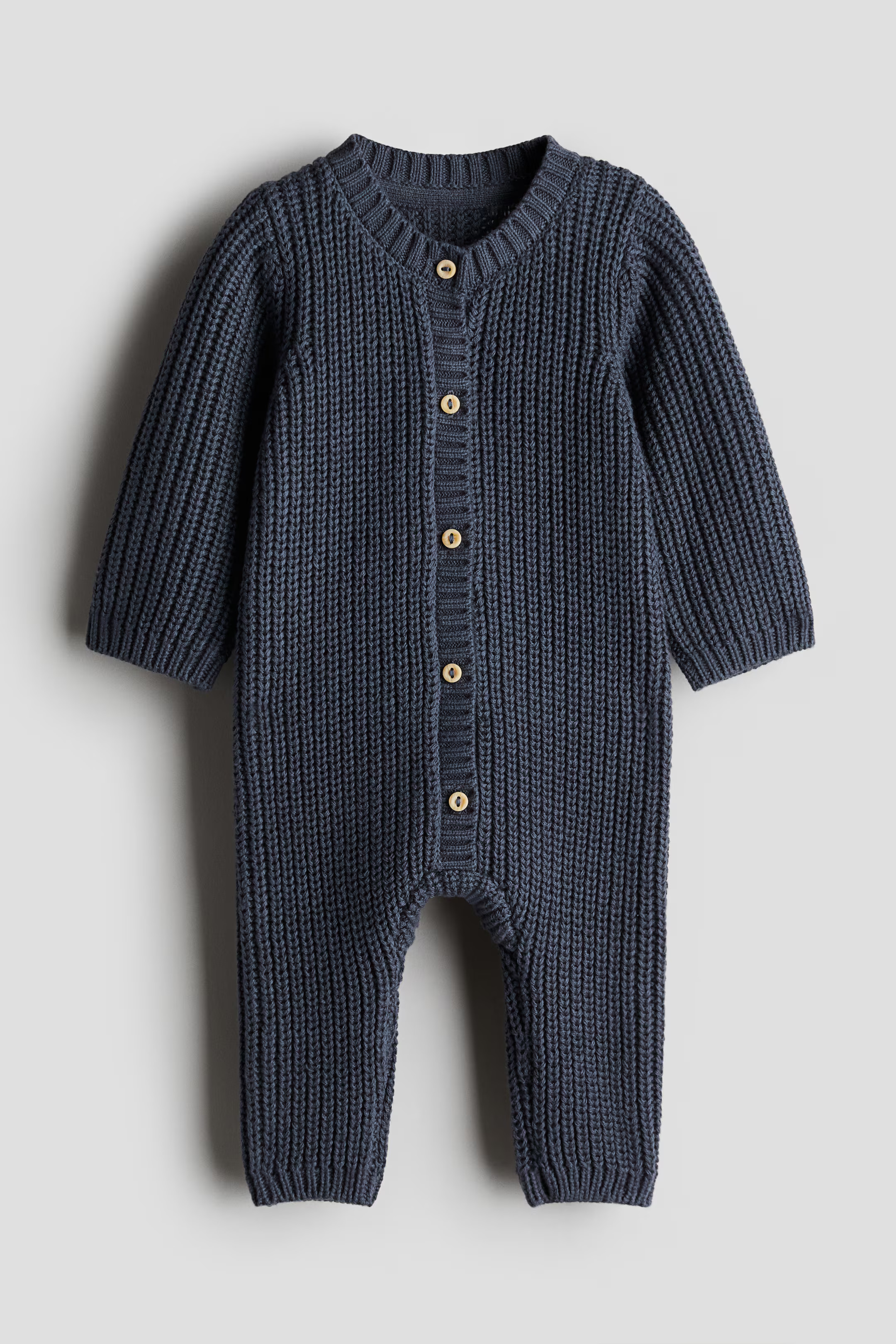 Cotton-Knit Jumpsuit - Dark dusty blue - Kids | H&M US | H&M (US + CA)