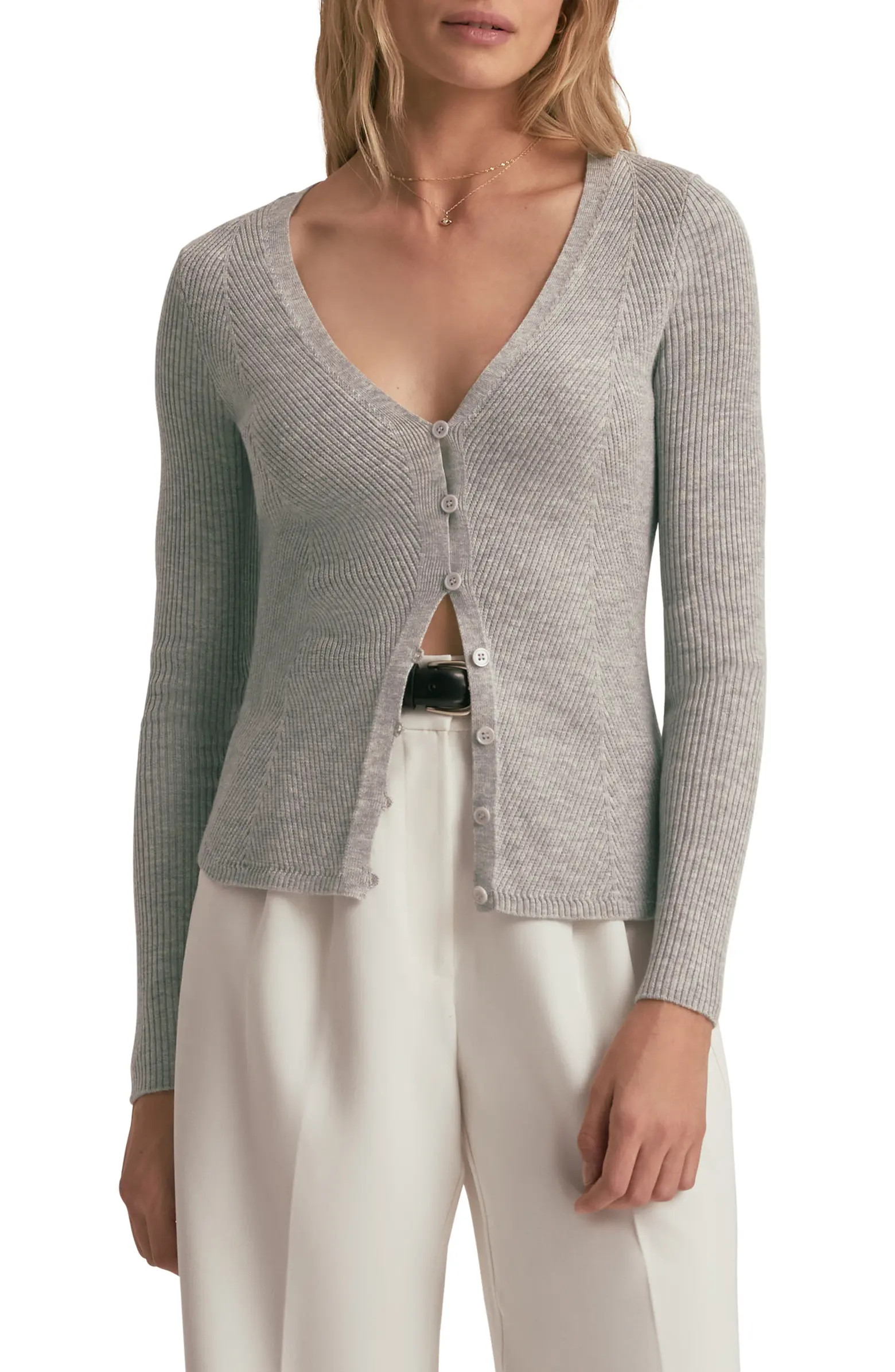 The Serena Rib Merino Wool Cardigan | Nordstrom
