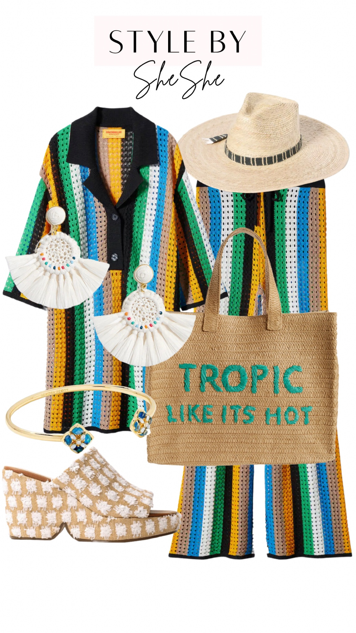 Sets are trending! Wearing them together or separate them out. So versatile. 
@mango for affordable stylish fashions.
Straw hat @brixton Adorable sandals @cecelianewyork @nordstrom Bracelet @kendrascott #summerstyle #pantsset #sandals

#LTKunder100 #LTKSeasonal #LTKtravel