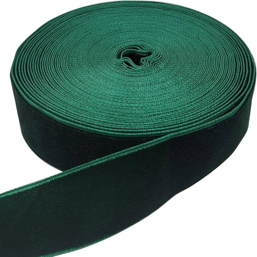 10 Yards Velvet Ribbon Spool (Dark Green, 1") | Amazon (US)