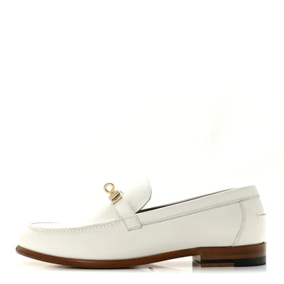 Hermes Calfskin Womens Destin Loafers 38 White | FASHIONPHILE (US)