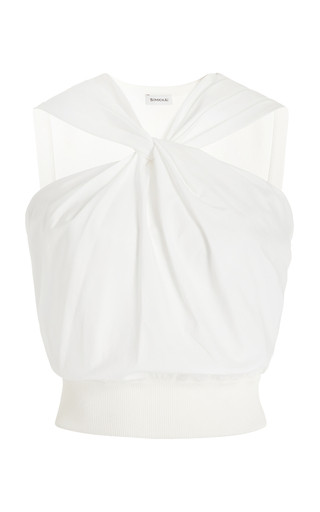 Wynonna Gathered Knit-Poplin Combo Top | Moda Operandi (Global)