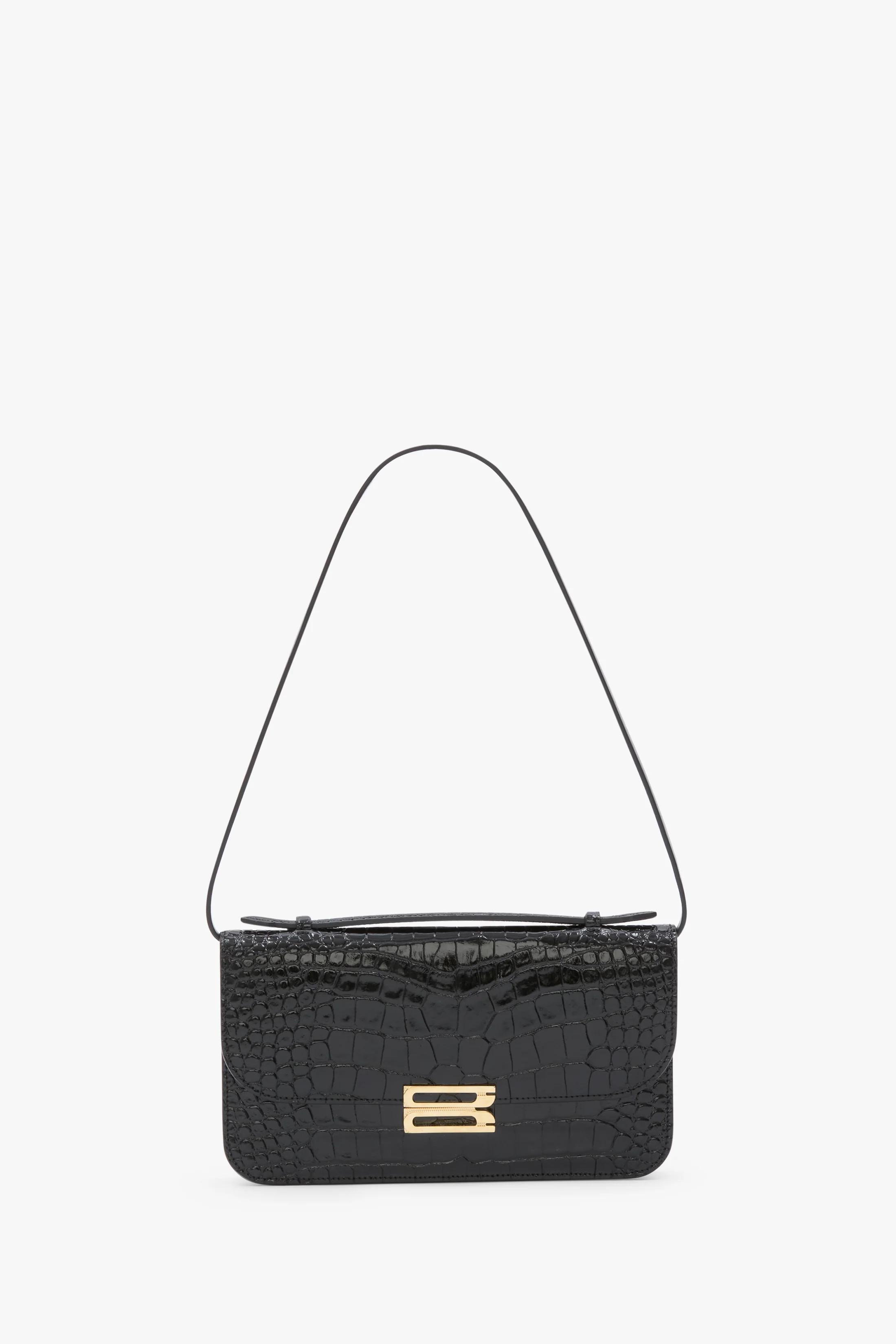 Dorian Pochette In Embossed Black Leather | Victoria Beckham UK