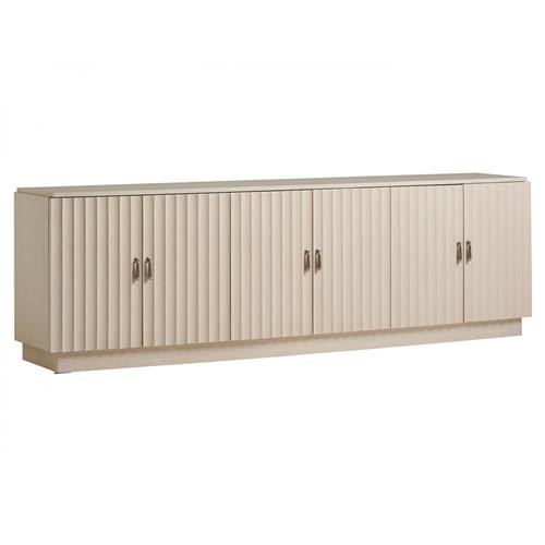 Sligh San Marcos French Beige Oak Wood Rectangular 6 Door Media Console | Kathy Kuo Home