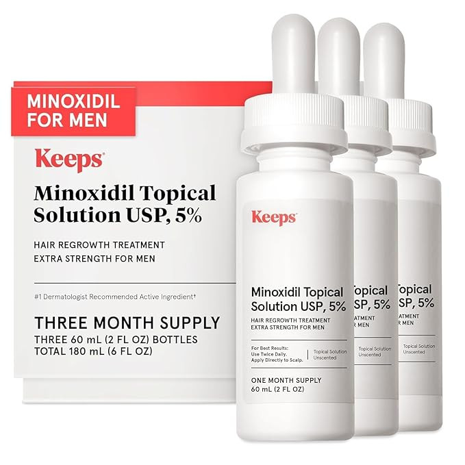 Keeps Extra Strength Minoxidil for Men - 5% Minoxidil Hair Growth Serum - Hair Loss & Regrowth Tr... | Amazon (US)