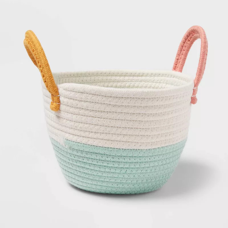 Small Color Block Coiled Rope White/Light Green - Pillowfort™ | Target