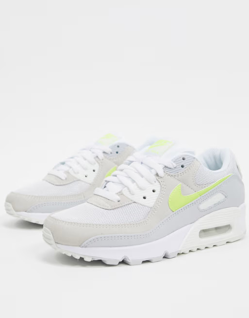 Nike Air Max 90 trainers in white and yellow | ASOS (Global)