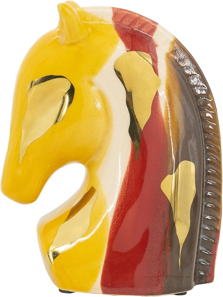 A&B Home Ceramic Horse Head Sculpture with Abstract Multicolored Finish, Decorative Centerpiece S... | Amazon (US)