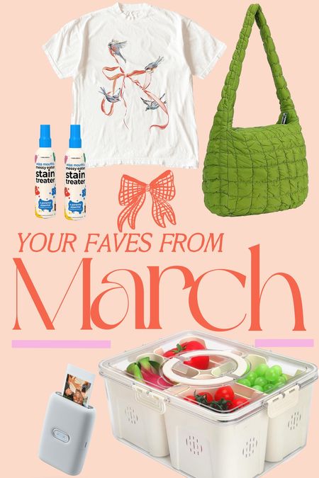 March faves. [shirt: I like an XL • bag: green size large • produce container: size large]

#LTKsalealert #LTKfamily #LTKbaby