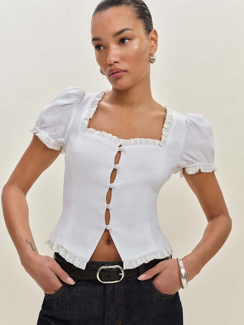 Rosemary Linen Top | Reformation (Global)