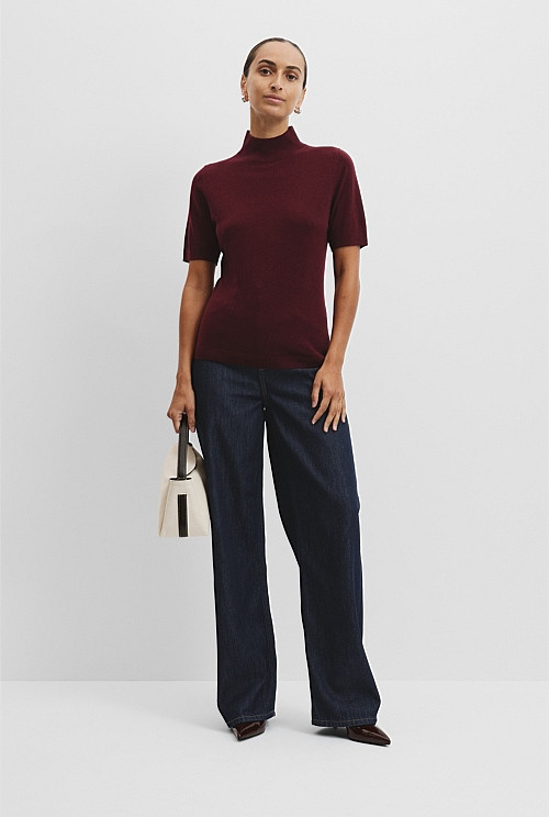 Australian Merino Wool Silk Short Sleeve Knit | Country Road