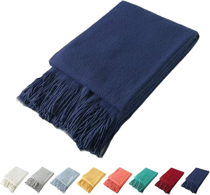 Homiest Decorative Knitted Throw Blanket with Fringe Soft & Cozy Tassel Blanket for Couch Sofa Be... | Amazon (US)