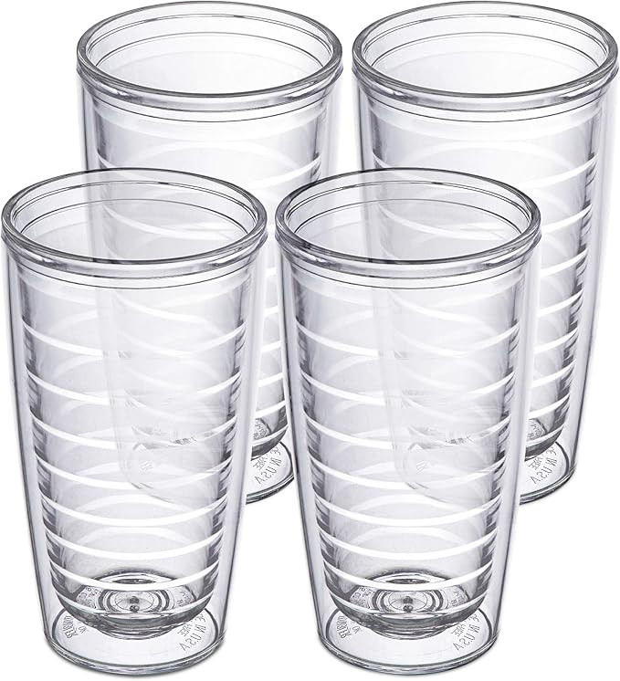 Homestead Choice 16oz Insulated Tumblers Plastic Keeps Drinks Cold & Hot, 4pk Double Walled Clear... | Amazon (US)