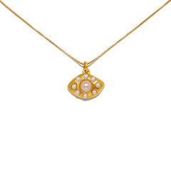 Rococo Pearl Evil Eye Talisman Necklace | Sequin