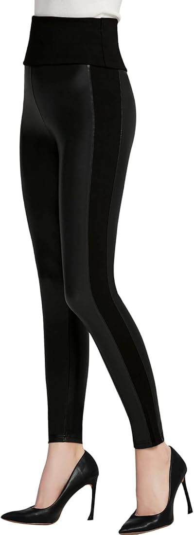 Everbellus Womens Black Faux Leather Leggings Girls High Waisted Sexy Leather Pants | Amazon (US)