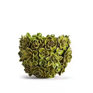 8 in. High Succulent Green Ceramic Planter | The Home Depot