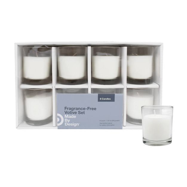 2.3" x 2" 8pk Unscented Votive Candle Set - Made By Design™ | Target