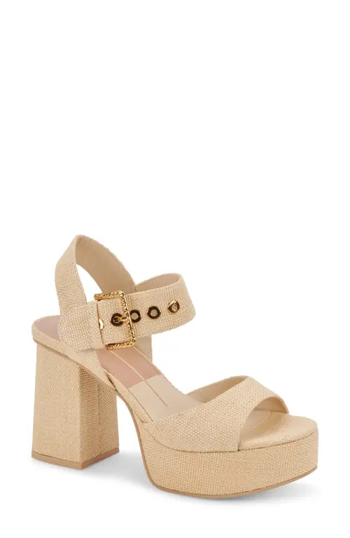 Dolce Vita Bobby Platform Sandal in Natural Raffia at Nordstrom, Size 9 | Nordstrom