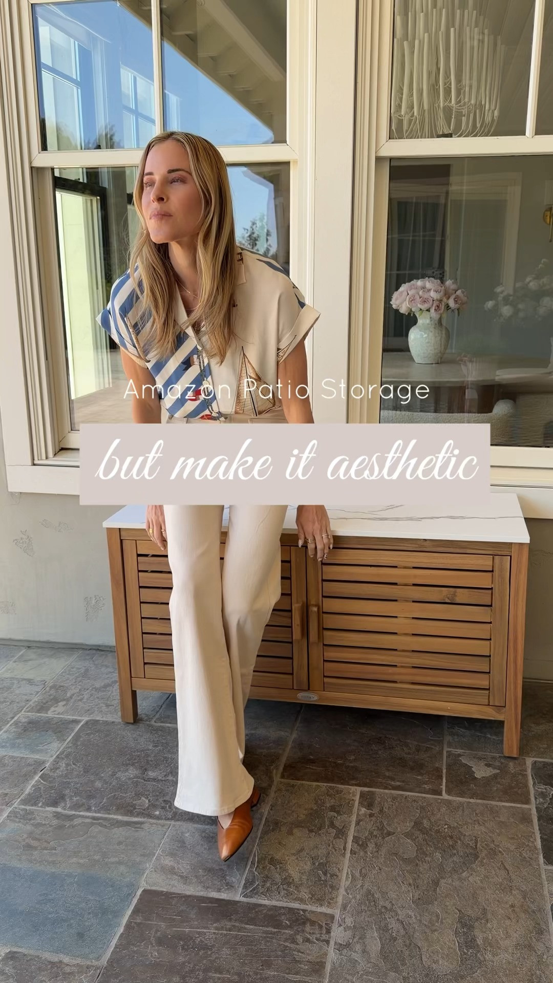 This 2-door acacia wood console table with a faux marble top is a balanced piece of furniture. It offers the elegance of marble, the durability of hardwood, and the practicality of concealed storage, making it both stylish and highly functional in everyday spaces.
Great for patios to provide both storage and surface space.
 

 #LTKHome