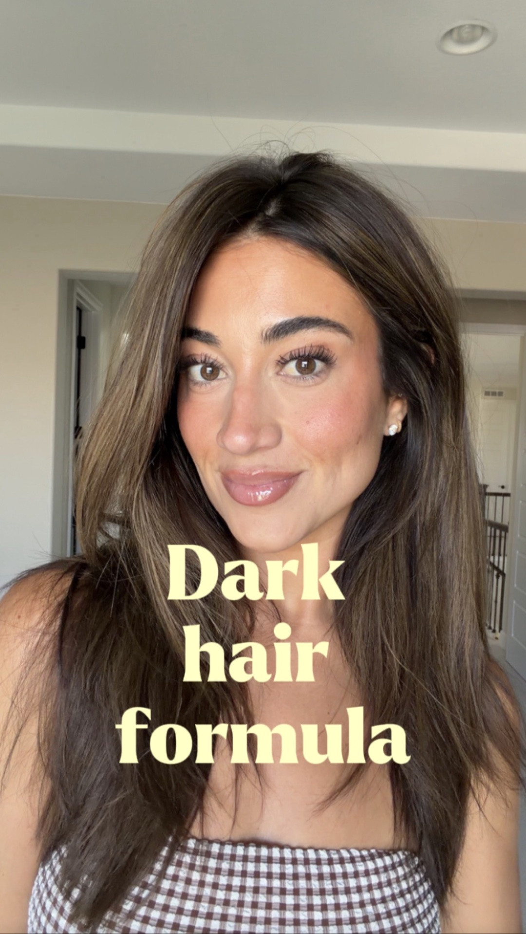 My hair formula!! Wearing this swimsuit as a top per usual 🤭