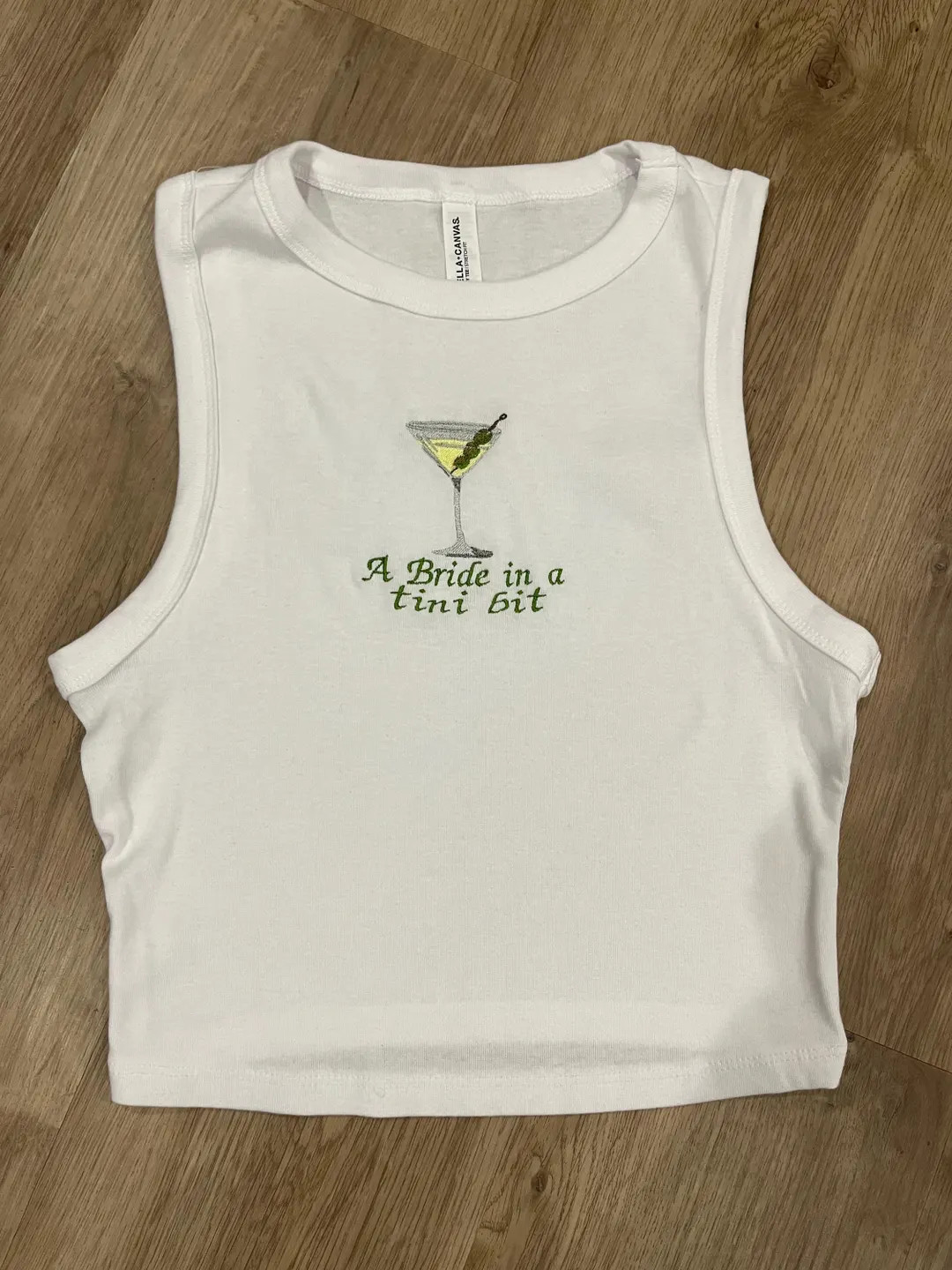 A Bride in a Tini Bit Embroidered Tank Top, Martini Lovers, Embroidered Tank, Tini Time, Cute Top... | Etsy (US)